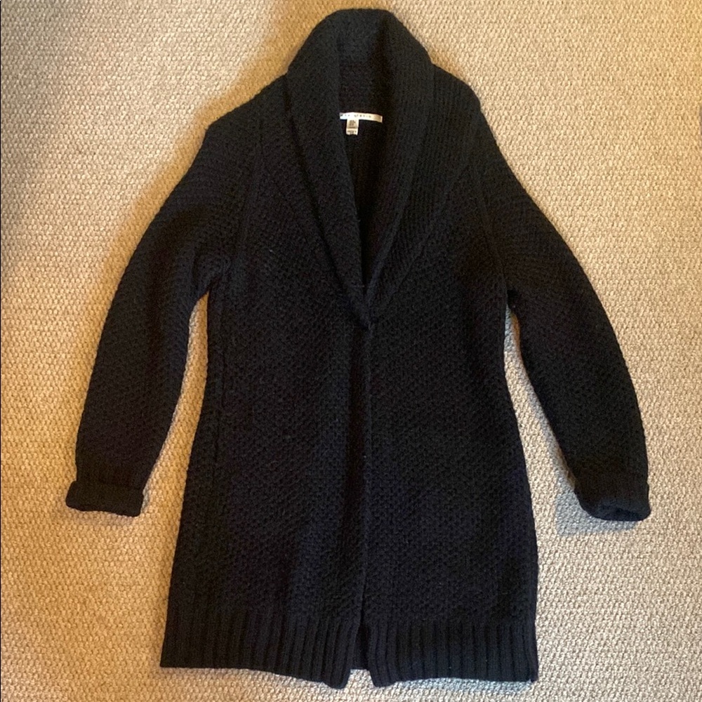 Women's Max Studio Black Shawl Collar Sweater